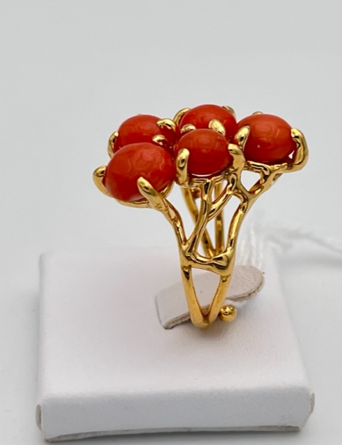 Ring with 925% silver coral Art. ANCORAR2