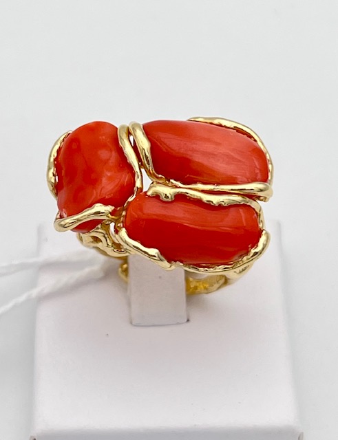 Ring with 925% silver coral Art. ANCORAR3