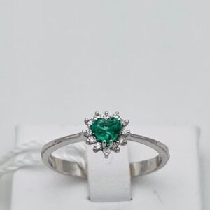 Anello smeraldo diamanti oro bianco 750% art.AN2717-1