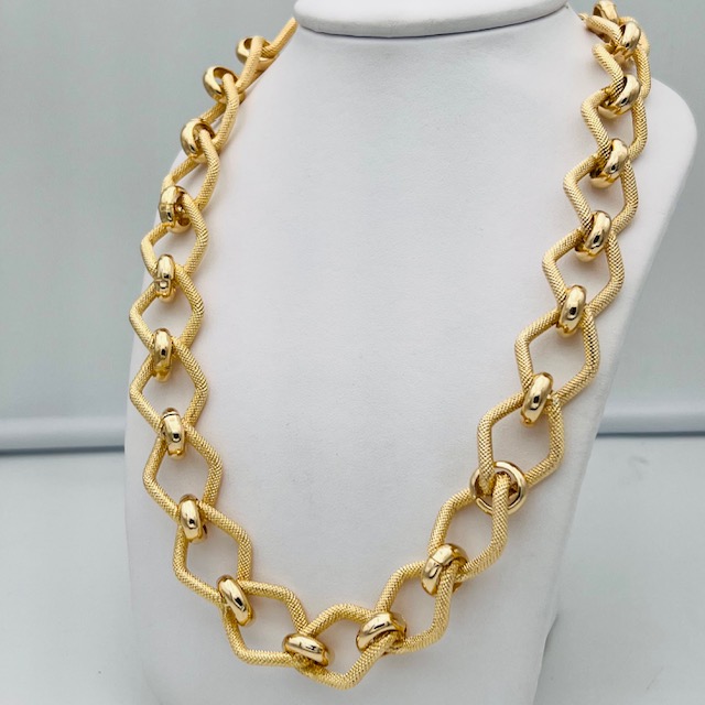 Art BRCAT6 Gold Bronze Chain Necklace