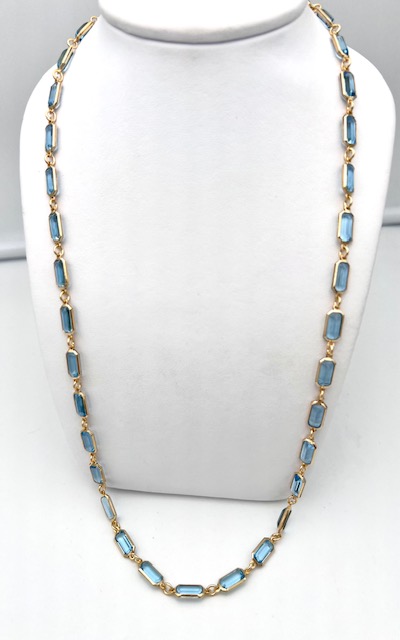 925% silver long necklace and blue tourmalines Art.TORCOL2