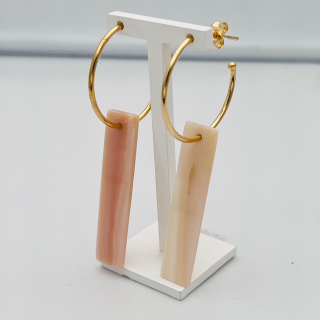 Art.BRCPMP Bronze Earrings and Pink Shell