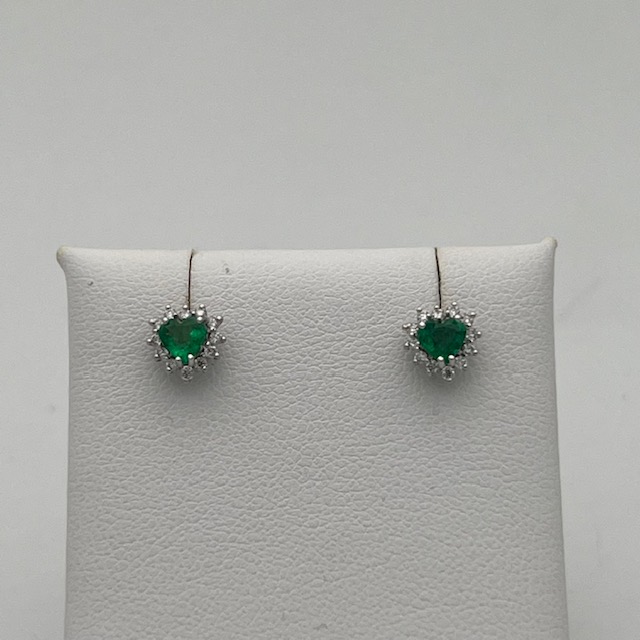 Emerald earrings in 750% gold and diamonds Art.OR1451-2
