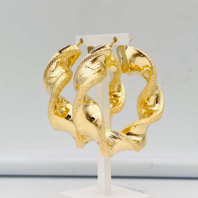 Yellow gold circle earrings 750% ART. CE01