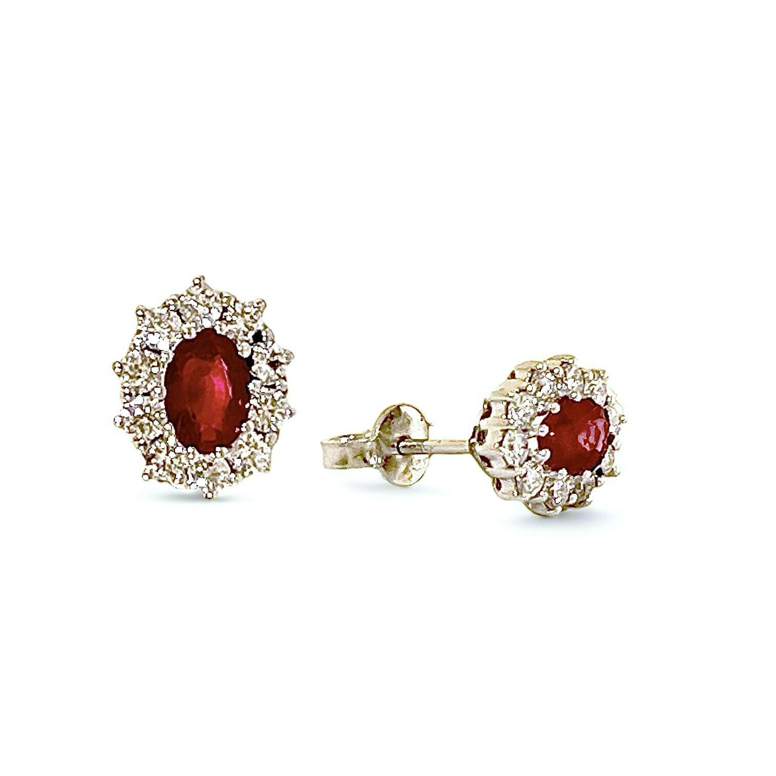 Gold and diamond rubies earrings Art. OR002