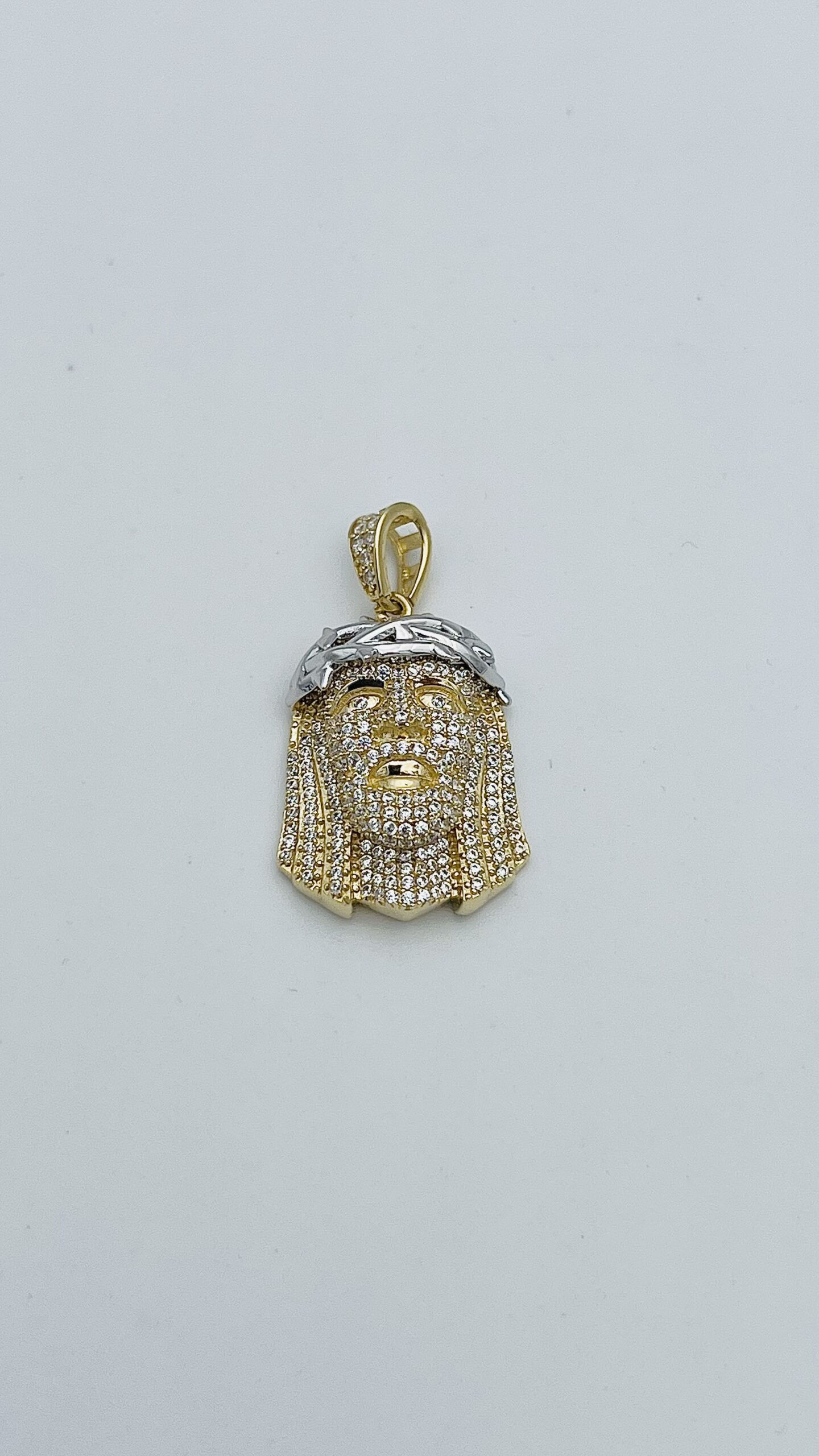 Pendant RAPPER head of Christ yellow and white gold 750% art. TC3