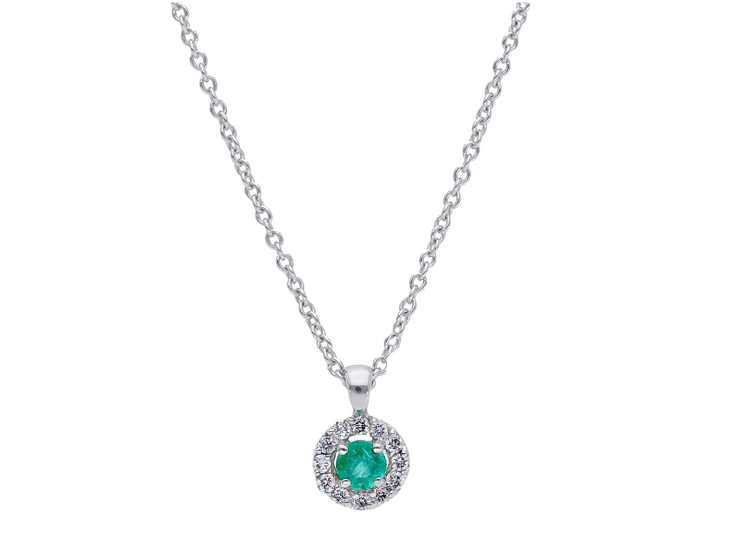 Emerald pendant in gold and diamonds Art. 249693SB
