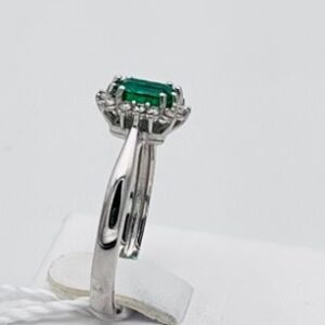 Anello smeraldo diamanti oro bianco 750%  BON TON art.AN2281-2
