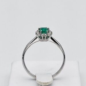 Anello smeraldo diamanti oro bianco 750%  BON TON art.AN2281-2