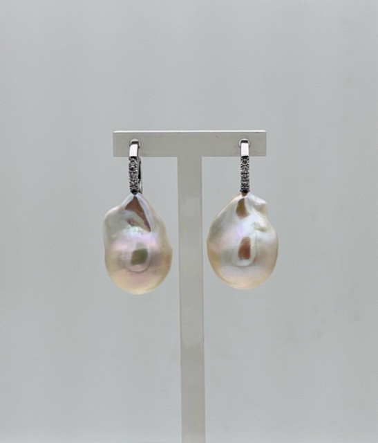 Orecchini perle scaramazze e diamanti art.ORP266-2