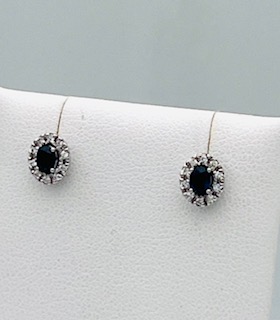Earrings with sapphires and diamonds white gold 750 % Art.OR1440