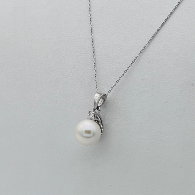 Pendente perla diamanti oro bianco 750% art.CDP68-7