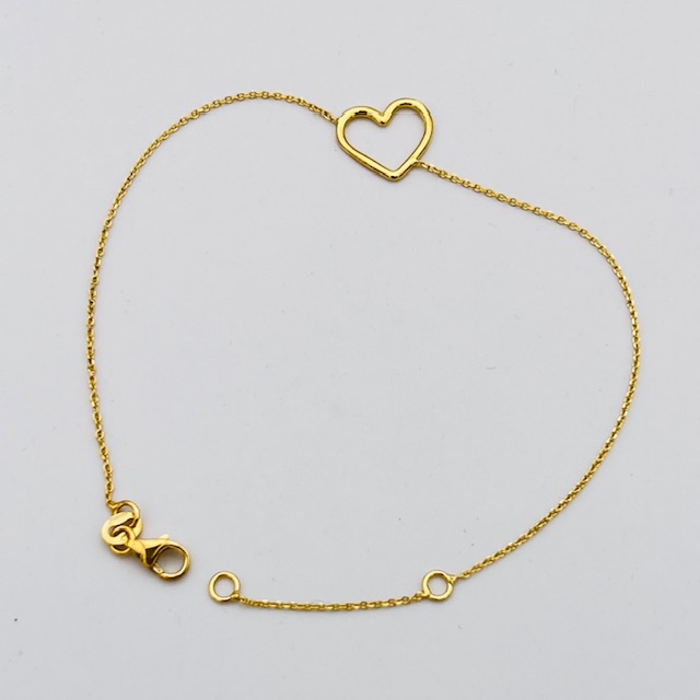 750% yellow gold heart bracelet art. BRCU02