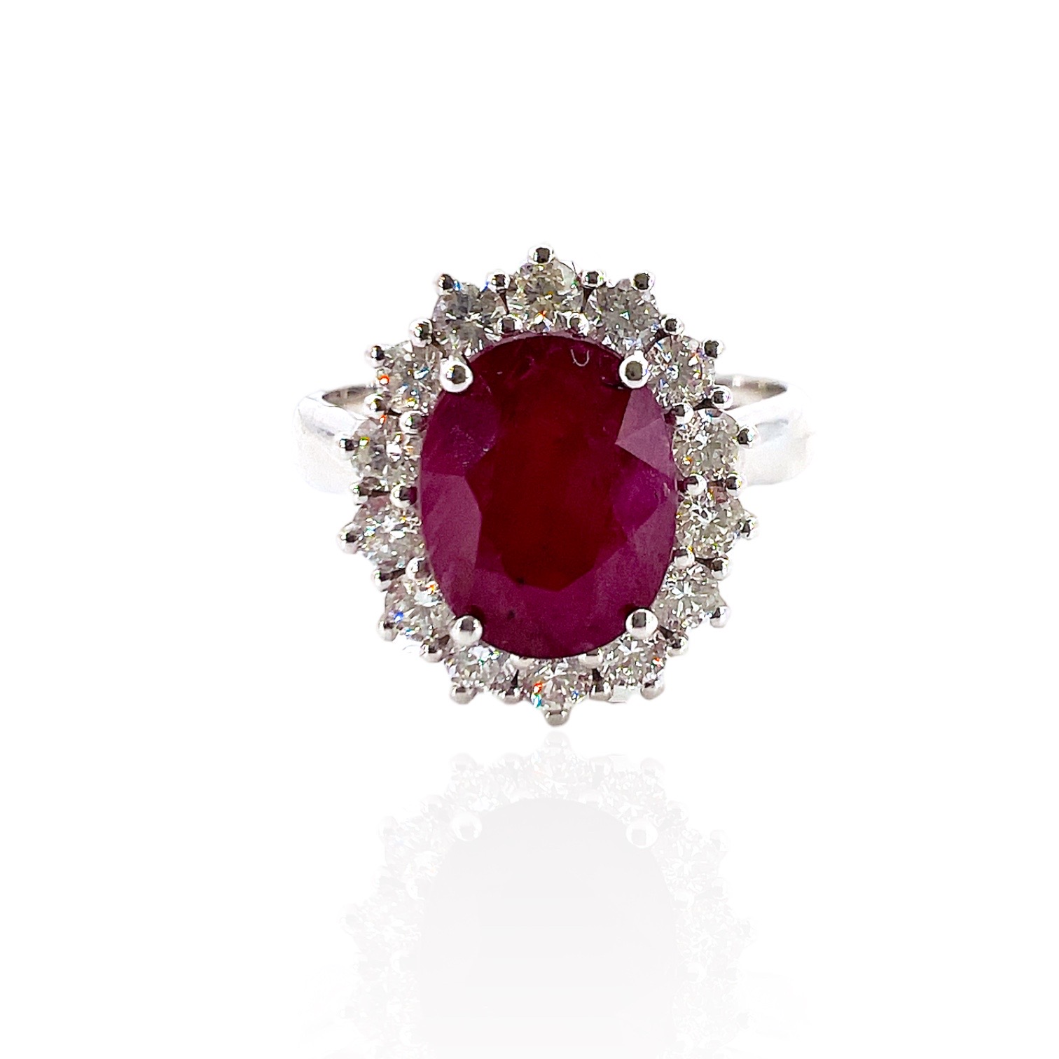 Ruby ring gold and diamonds BON TON Art. AN1691