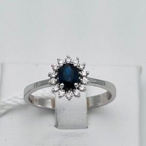 Sapphire ring in 750% gold and diamonds Art. AN2186