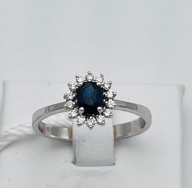 Anello zaffiro in oro 750% e diamanti Art. AN2186