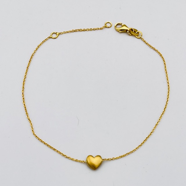 750% yellow gold heart bracelet art. BRCU03