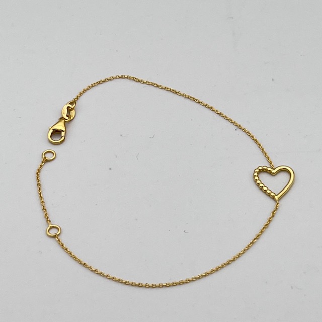 Bracciale cuore oro giallo 750% art. BRCU01