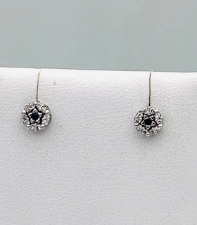 Earrings with sapphires and diamonds white gold 750 % Art.OR247