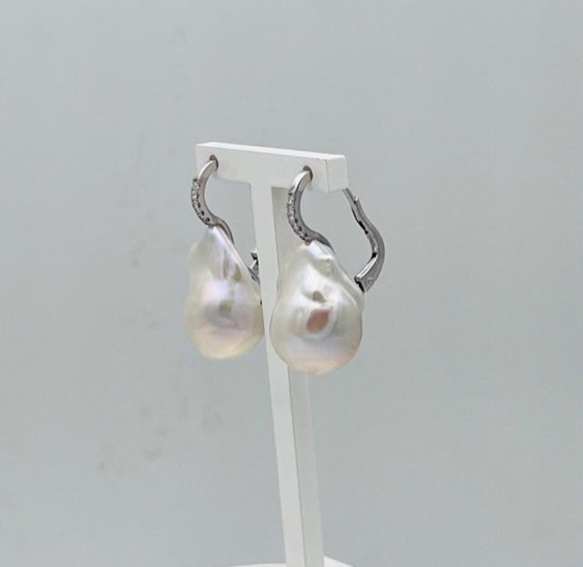 Orecchini perle scaramazze e diamanti art.ORP266-2