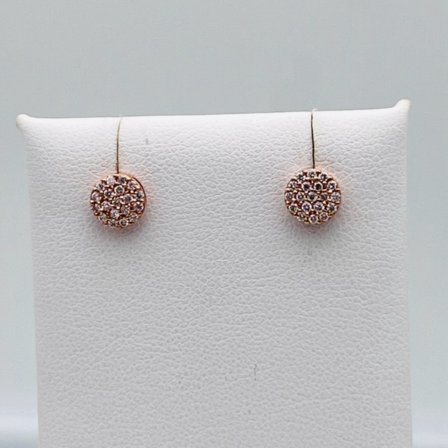 Rose gold dot light earrings and diamonds DROPS OF LIGHT Art. OR1459-4