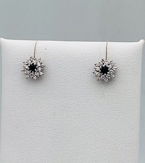 Earrings with sapphires diamonds gold BON TON ART.OR1445