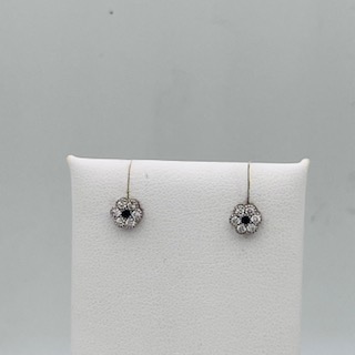 Earrings with sapphires and diamonds white gold 750 % Art.OR1213-1