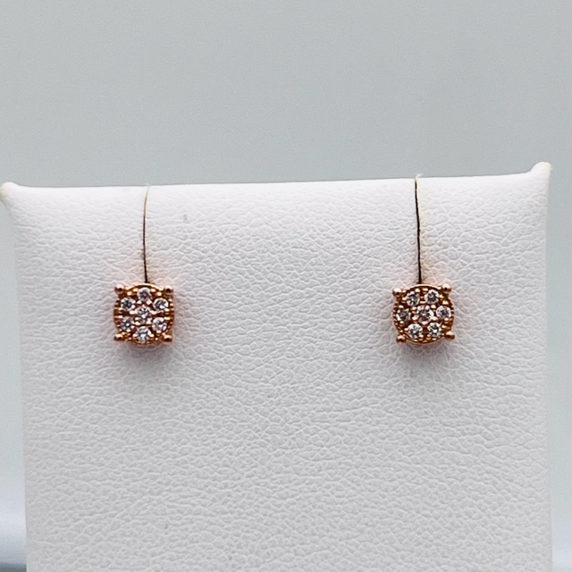 NARCISO Rose Gold and Diamonds Dot Light Earrings Art. OR1461