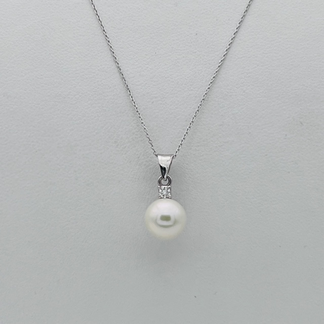 Pearl pendant diamonds white gold 750% art.CDP68-7