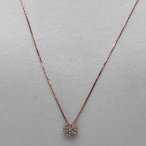 Pendente  punto luce oro rosa e diamanti GOCCE DI LUCE Art.CD1019