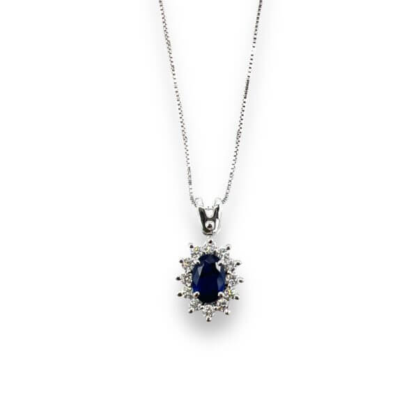 Gold Sapphire and Diamond BON TON Pendant Art. CD623