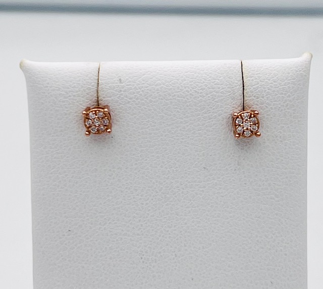 NARCISO Rose Gold and Diamonds Dot Light Earrings Art. OR1468