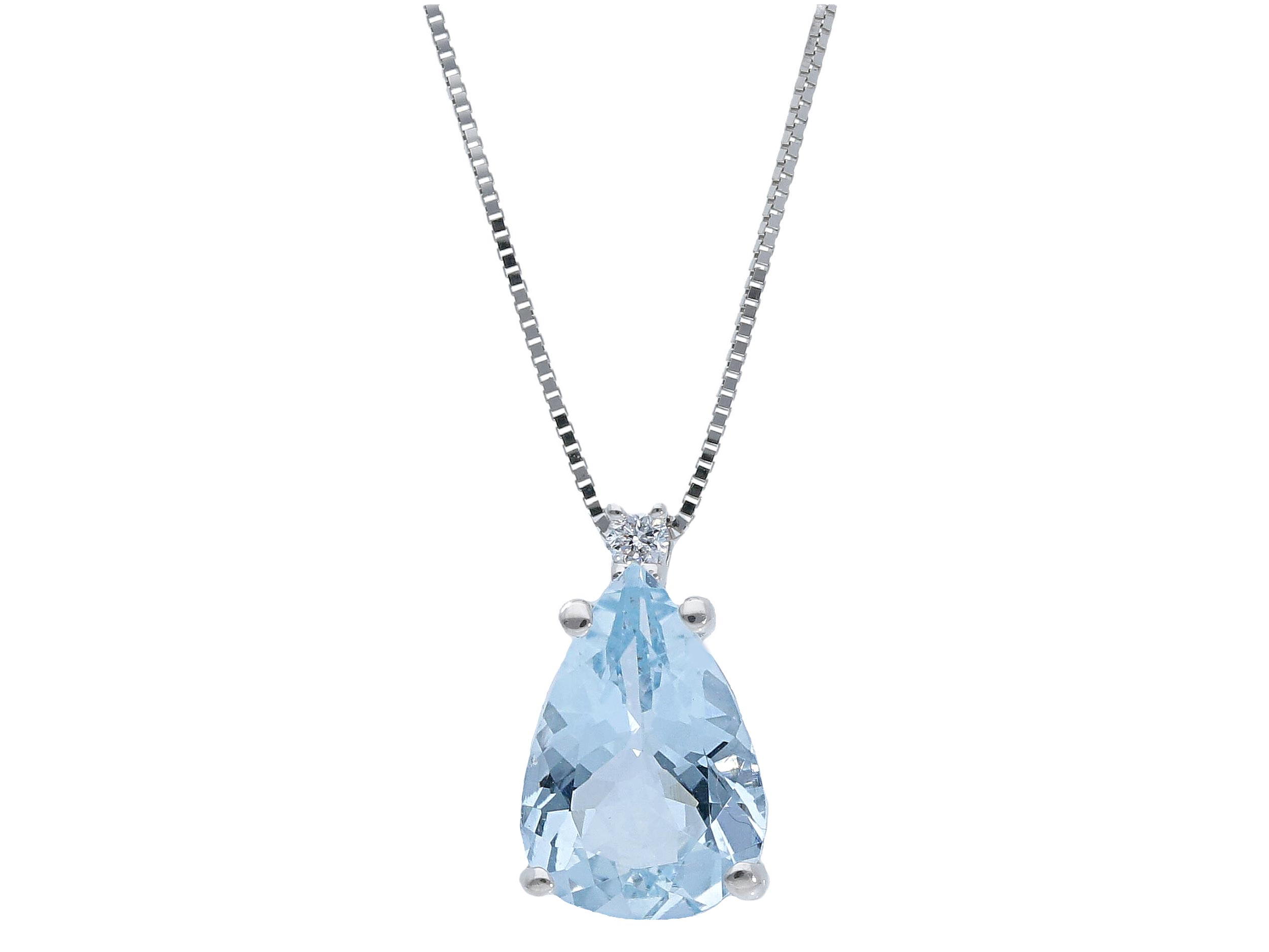 Aquamarine pendant diamonds white gold 750% Art. 190799