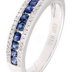 Anello veretta con zaffiri blu e diamanti ART. R37304-4
