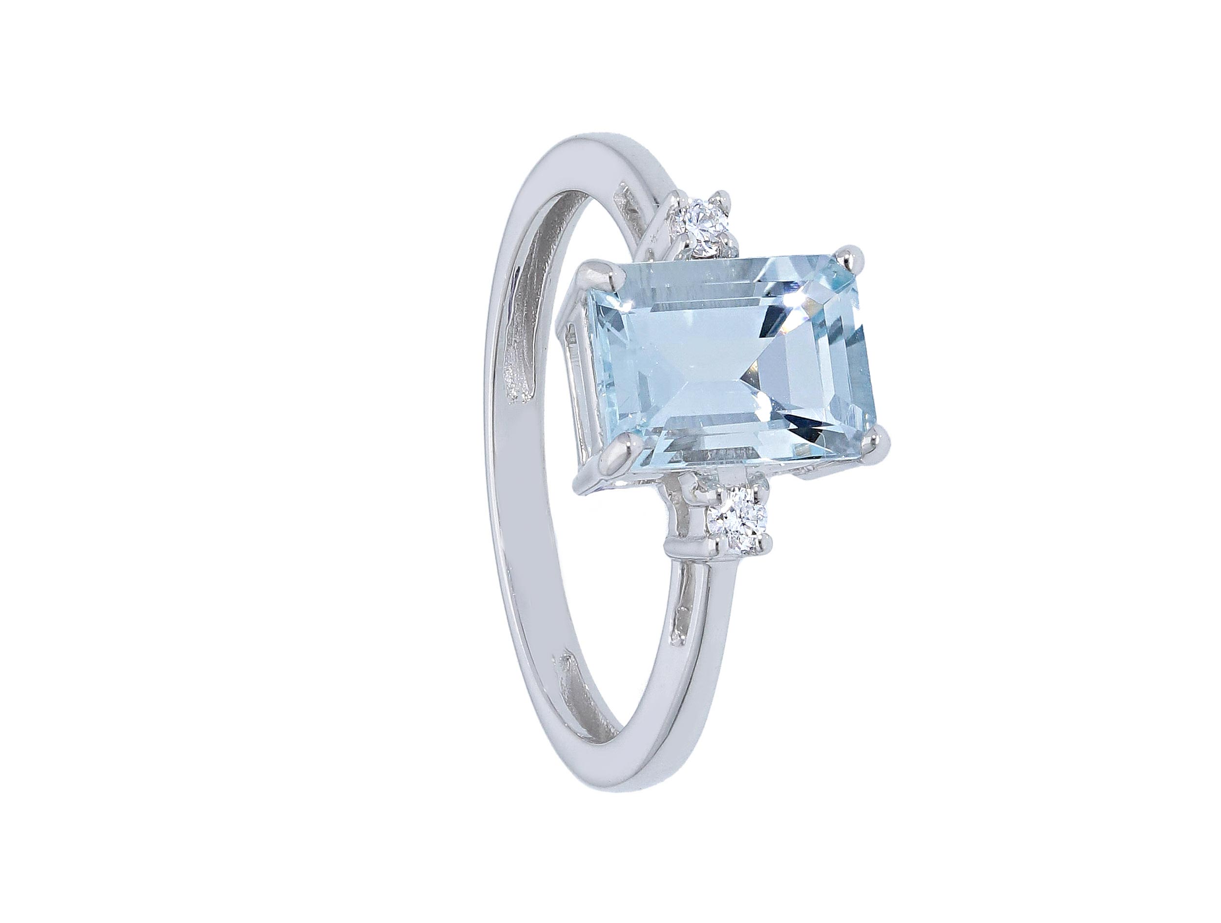 Aquamarine and diamond ring Art.103478