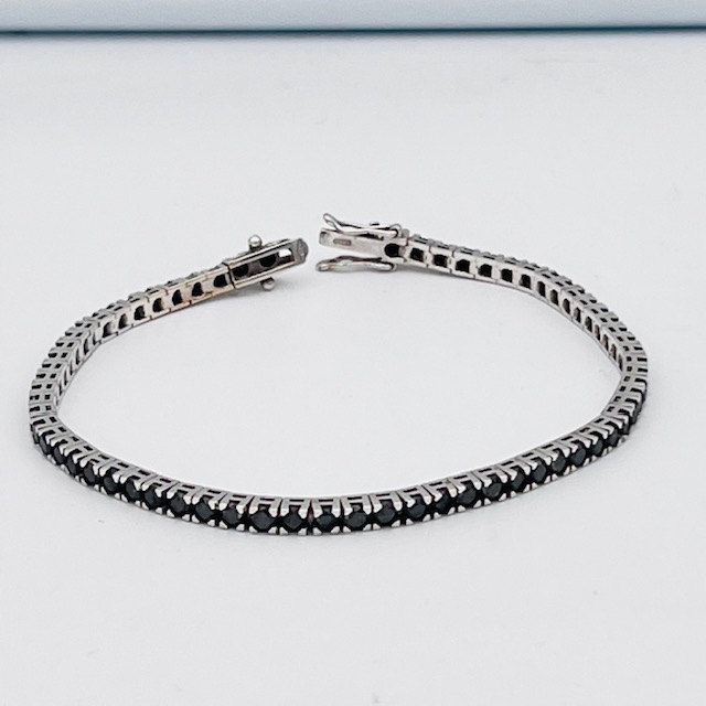 Bracelet tennis black diamonds white gold 750% art.BRL1