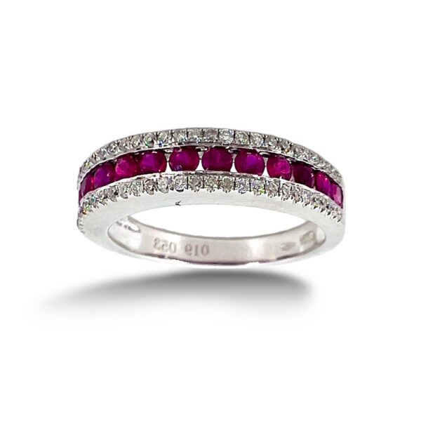 Veretta ring of diamonds and rubies BELLE EPOQUE art. R37304-4