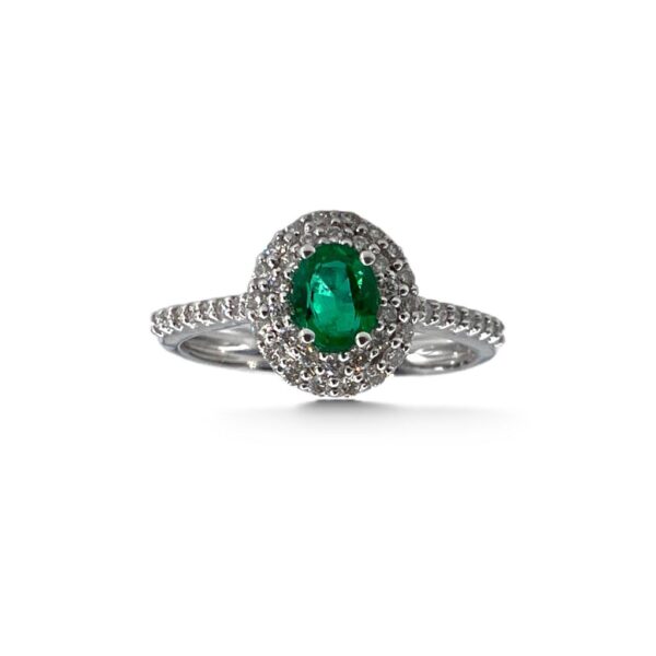 Emerald ring 750% gold and diamonds BELLE EPOQUE Art. AN2530-2