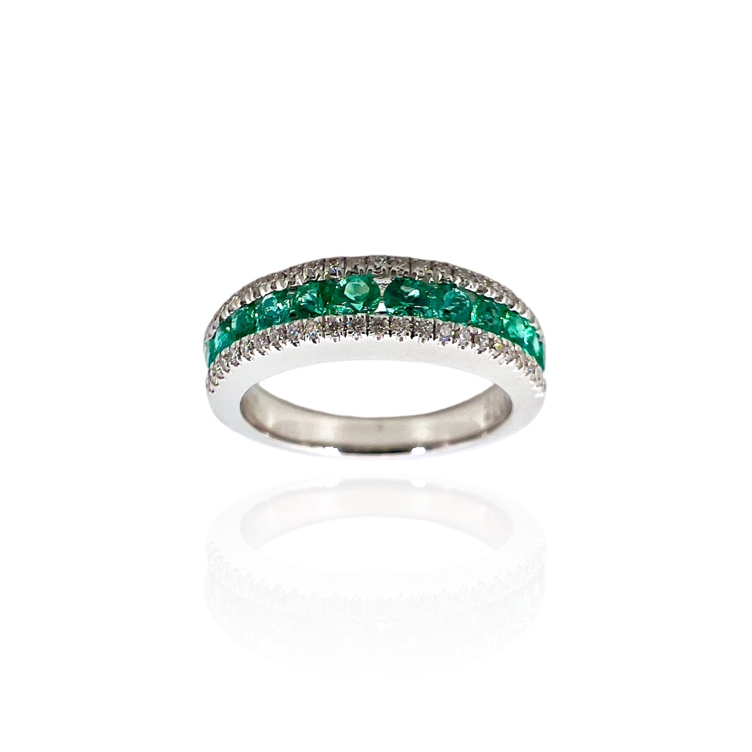 Anello veretta con smeraldi e diamanti BELLE EPOQUE Art.RFX1697EM-01