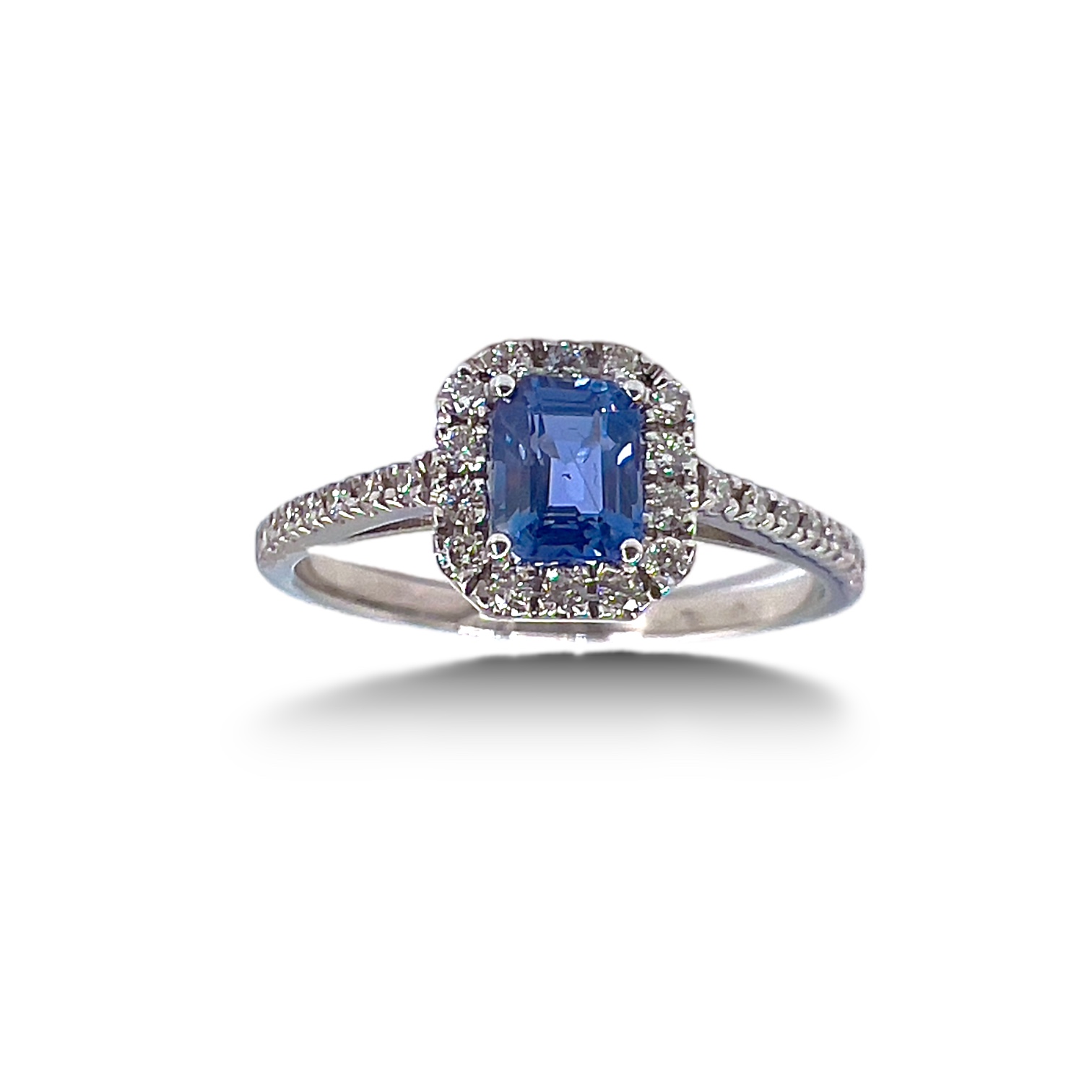 750% gold and diamond sapphire ring Art.40413