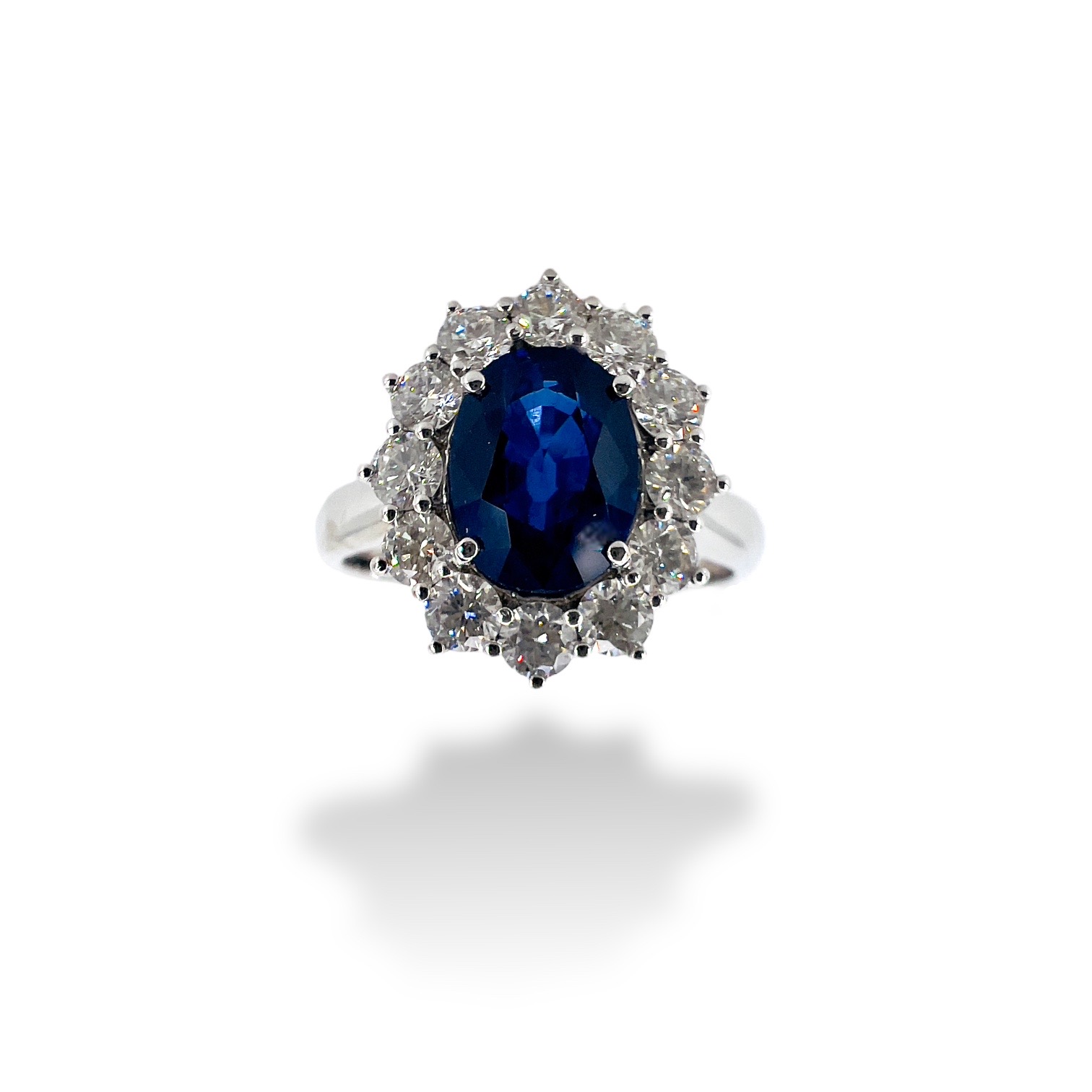 Royal blue diamonds and BON TON gold sapphire ring Art. AN2116-1