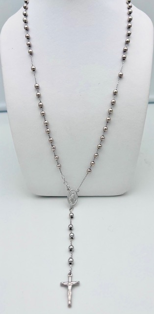 Rosario chain necklace white gold 750% Art. ROOB01