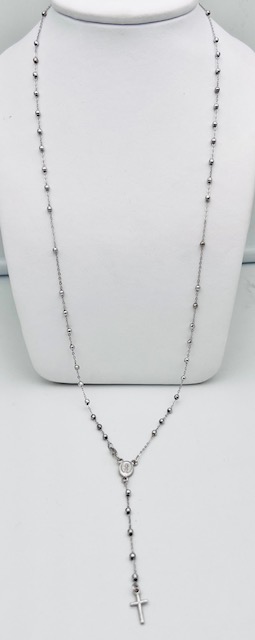 Rosario chain necklace white gold 750% Art. ROOB04