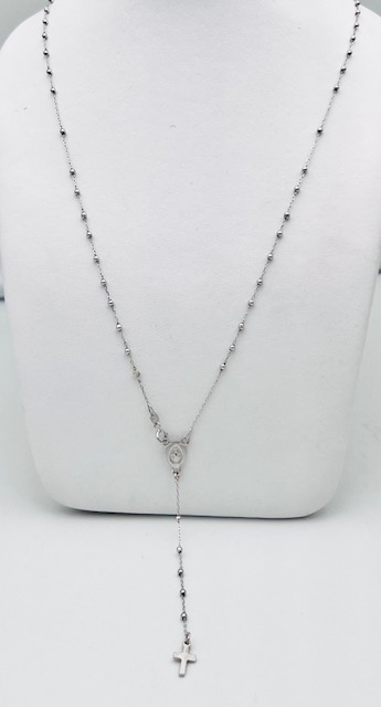Rosario chain necklace white gold 750% Art. ROOB03