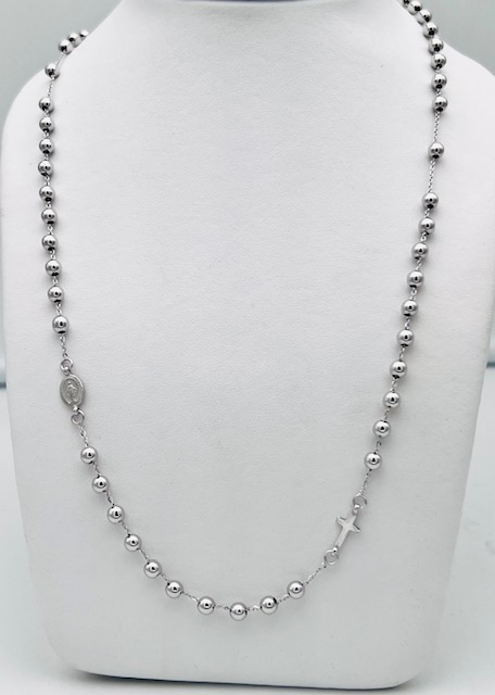 Rosario chain necklace white gold 750% Art. ROOB02