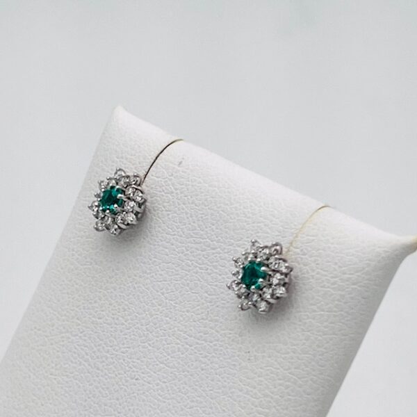 Orecchini con smeraldo diamanti e oro BON TON Art. OR1399