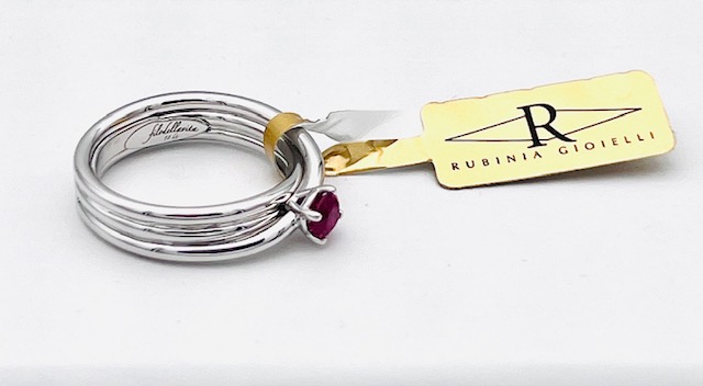 Solitaire 7-wire screwdriver in 18kt white gold, 0.31 ct ruby ART.AN133GB