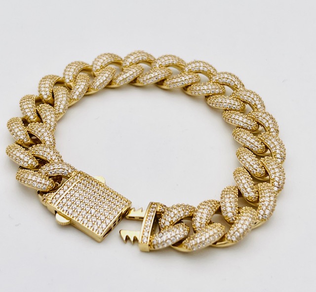 750% gold bracelet knitted lumps Art.BRGRUM1