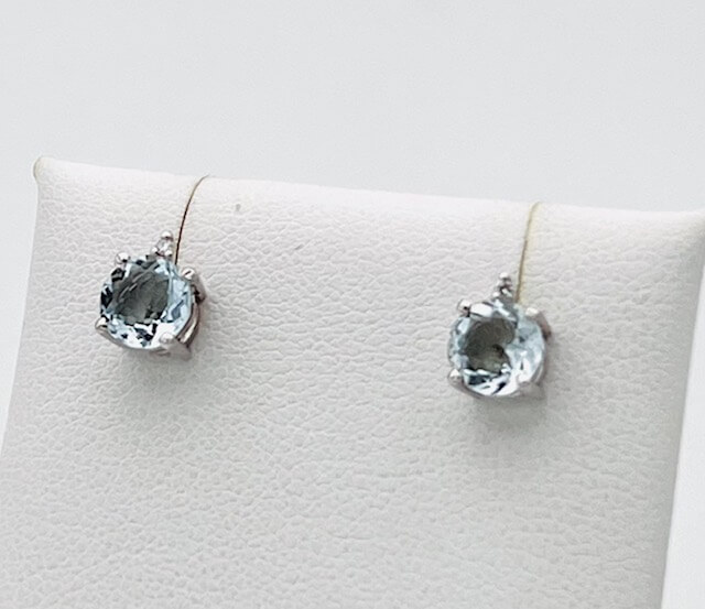 Aquamarine Earrings Gold Diamonds GEMS ART.OR1508-1