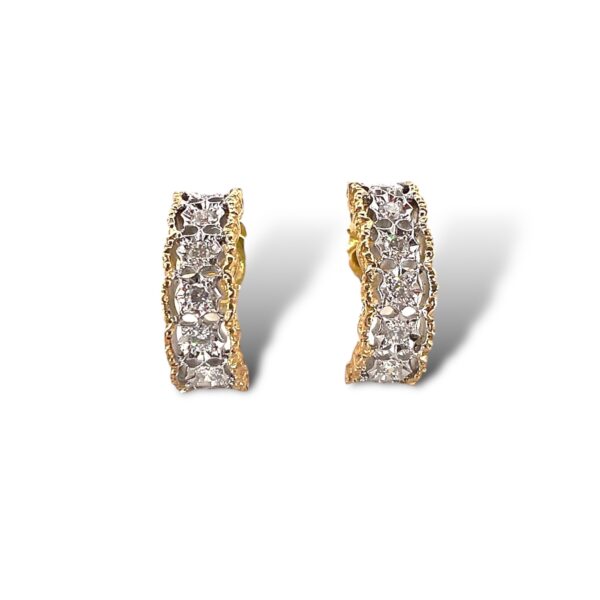 Gold and diamond carving earrings art. YG477